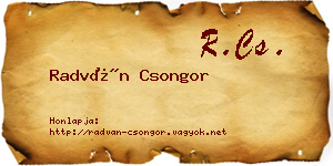 Radván Csongor névjegykártya